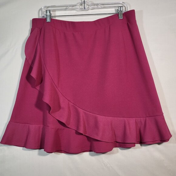Isaac Mizrahi Pants - Isaac Mizrahi Live Woman's Skort Size Large Pink w/ruffle